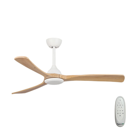 Sanctuary DC Ceiling Fan by Fanco - White with Natural Blades 52" - main