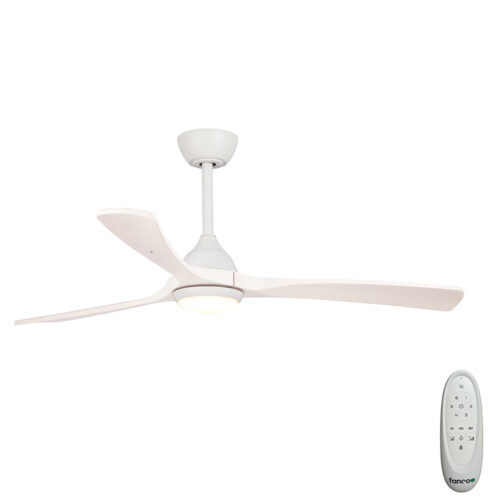 Sanctuary DC Ceiling Fan by Fanco with LED Light - White with Whitewash Blades 52" - main