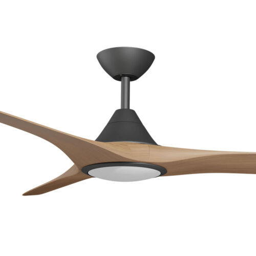Calibo Cloudfan DC Ceiling Fan with LED Light 60" Black with Dark Timber Blades Motor