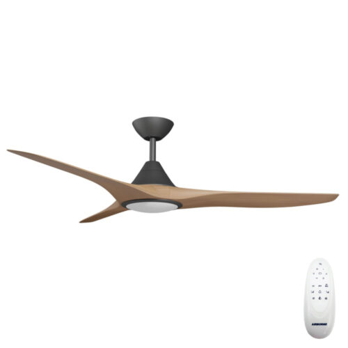 Calibo Cloudfan DC Ceiling Fan with LED Light 60" Black with Dark Timber Blades with Remote