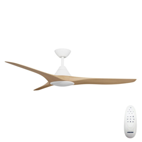 Calibo Cloudfan DC Ceiling Fan with LED Light 48" White with Light Timber Blades with Remote