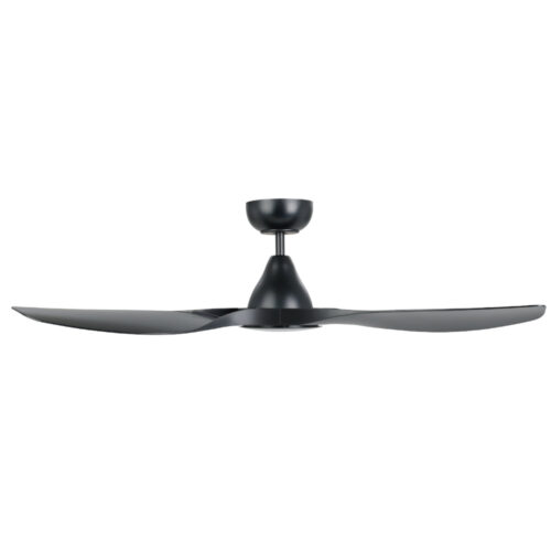Surf SMART DC Ceiling Fan by Eglo with LED Light Black 48" Side View