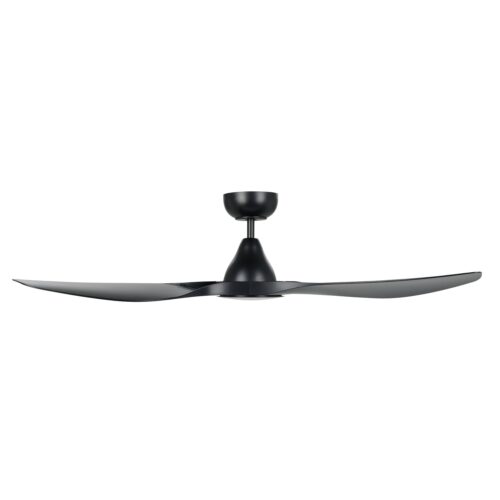 Surf SMART DC Ceiling Fan by Eglo with LED Light Black 52" Side View