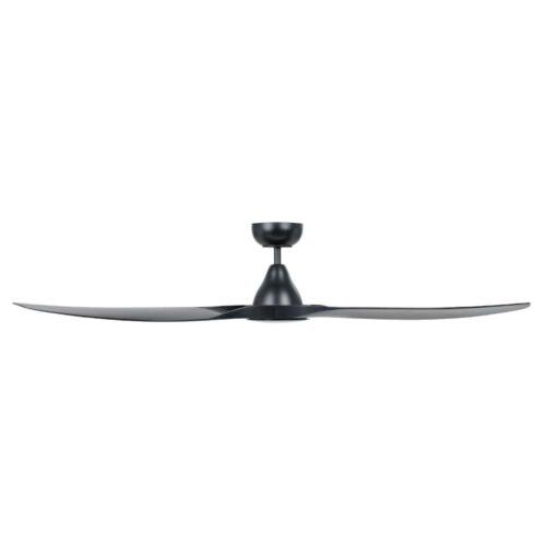 Surf SMART DC Ceiling Fan by Eglo with LED Light Black 60" Side View