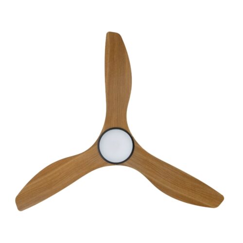Surf SMART DC Ceiling Fan by Eglo with LED Light Black and Teak 48" Blades