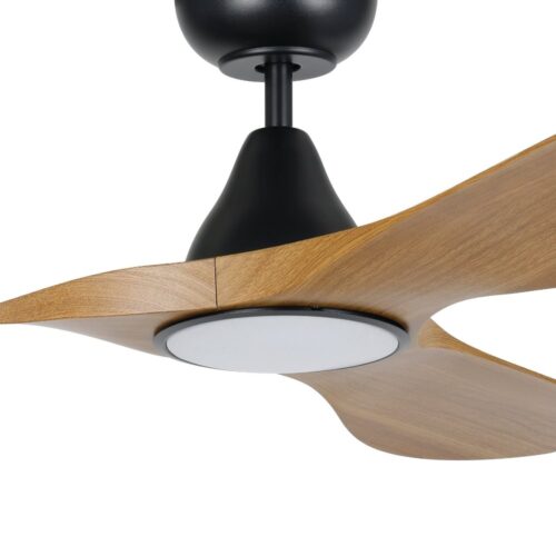 Surf SMART DC Ceiling Fan by Eglo with LED Light Black and Teak 48" Motor