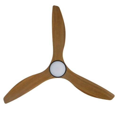 Surf SMART DC Ceiling Fan by Eglo with LED Light Black and Teak 60" Blades