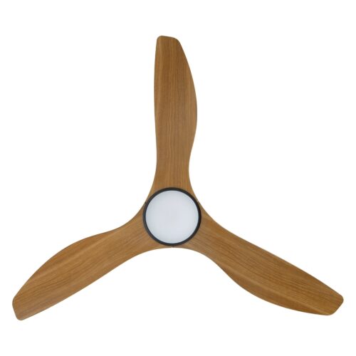 Surf SMART DC Ceiling Fan by Eglo with LED Light Black with Teak 52" bBlades