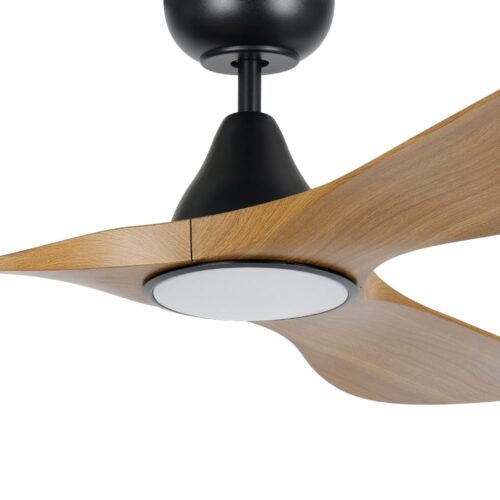 Surf SMART DC Ceiling Fan by Eglo with LED Light Black with Teak 52 Motor
