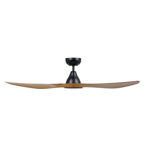 Surf SMART DC Ceiling Fan by Eglo with LED Light Black with Teak 52" Side View