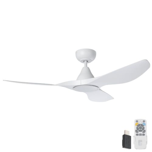Surf SMART DC Ceiling Fan by Eglo with LED Light White 48"