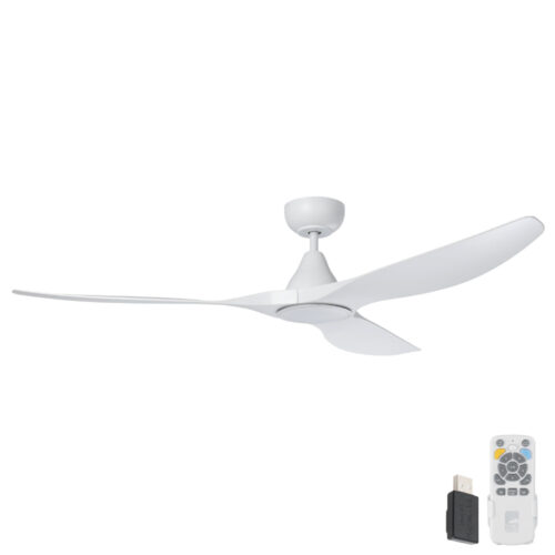 Surf SMART DC Ceiling Fan by Eglo with LED Light White 60"