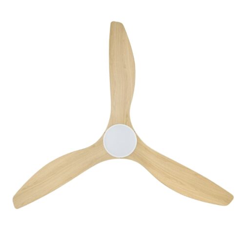 Surf SMART DC Ceiling Fan by Eglo with LED Light White and Oak 60" Blades