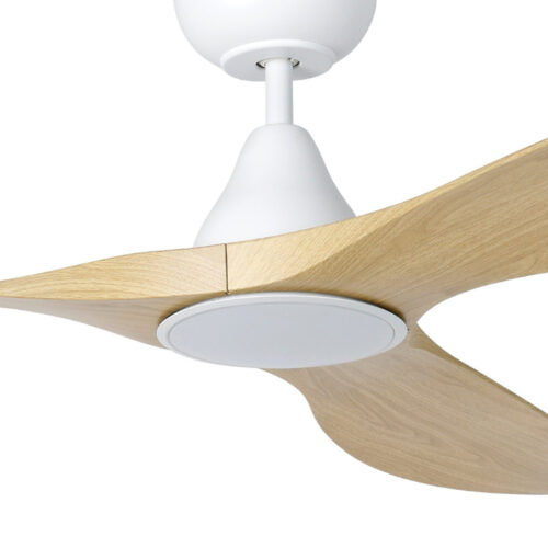 Surf SMART DC Ceiling Fan by Eglo with LED Light White and Oak 60" Motor