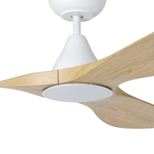Surf SMART DC Ceiling Fan by Eglo with LED Light White with Oak 52" Motor