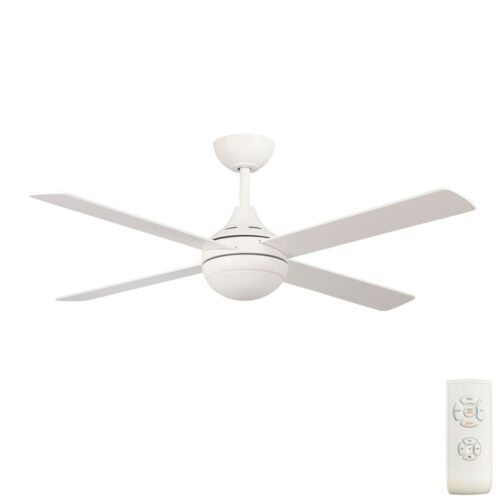 Claro Cooler AC 52" Ceiling Fan in White with CCT LED Light and Remote