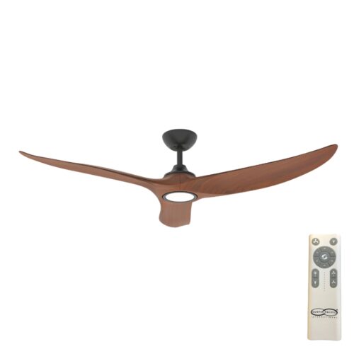 Hunter Pacific Evolve Ceiling Fan DC 48" with LED Light Black Motor with Koa Blades