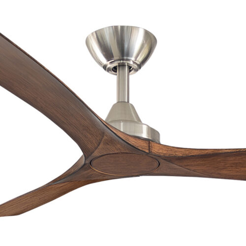 Three Sixty Spitfire DC Ceiling Fan Brushed Nickel with Koa Blades 52" Motor