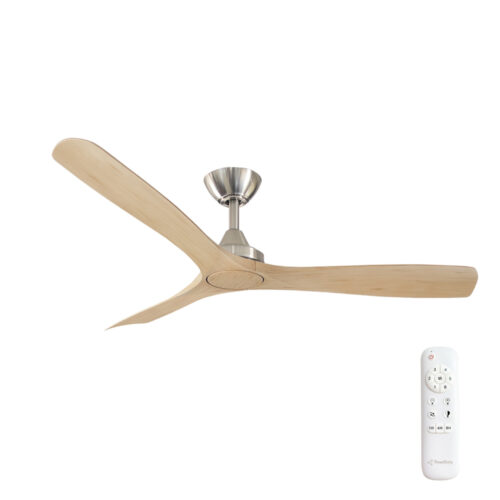 Three Sixty Spitfire DC Ceiling Fan Brushed Nickel with Natural Blades 52"