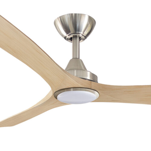 Three Sixty Spitfire DC Ceiling Fan with LED Light Brushed Nickel with Natural Blades 52" Motor