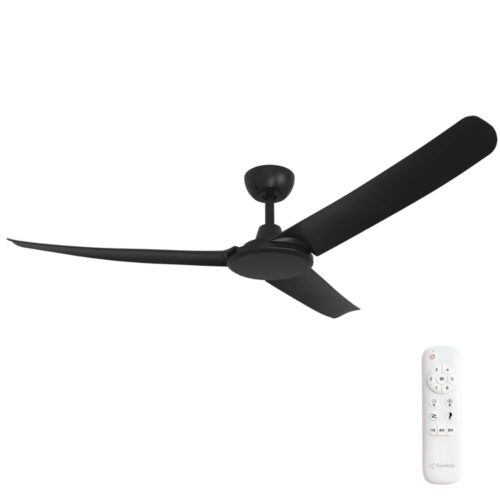 FlatJET 3 Blade DC Ceiling Fan by Three Sixty in Black 52-inches