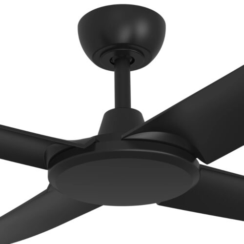 FlatJET 4 Blade DC Ceiling Fan by Three Sixty in Black 52-inches Motor