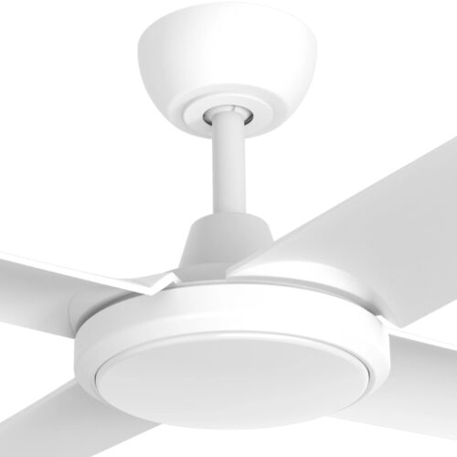 FlatJET 4 Blade DC Ceiling Fan with LED Light by Three Sixty in Black 52-inches Motor