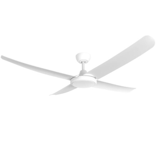 FlatJET 4 Blade DC Ceiling Fan with LED Light by Three Sixty in Black 52-inches