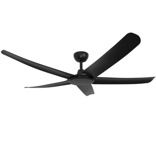 FlatJET 5 Blade DC Ceiling Fan by Three Sixty in Black 52-inches