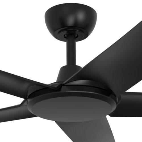 FlatJET 5 Blade DC Ceiling Fan by Three Sixty in Black 52-inches Motor
