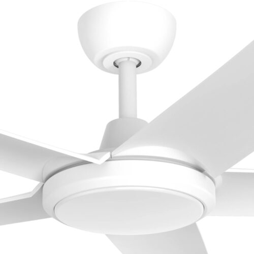 FlatJET 5 Blade DC Ceiling Fan with LED Light by Three Sixty in Black 52-inches Motor