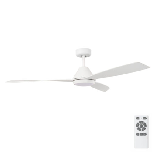 Claro Dreamer DC Ceiling Fan with LED Light in White 52"