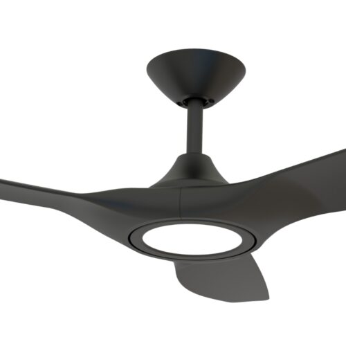 Strike DC Ceiling Fan by Domus with LED Light in Black 48" Motor