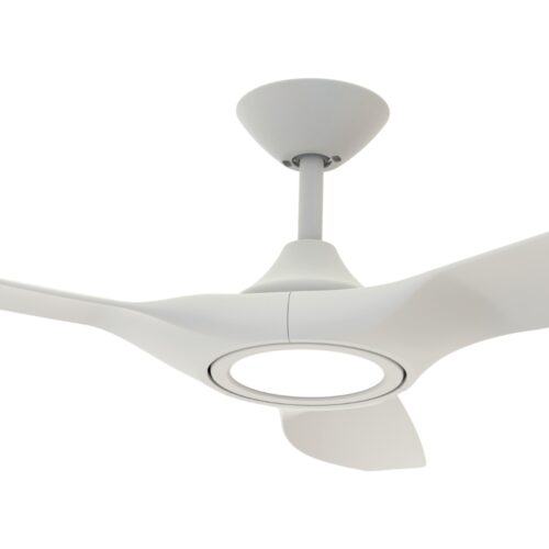 Strike DC Ceiling Fan by Domus with LED Light in White 48" Motor
