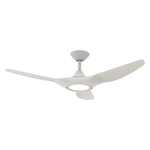 Strike DC Ceiling Fan by Domus with LED Light in White 48"