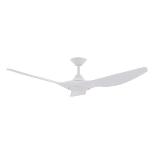 Strike DC Ceiling Fan by Domus with LED Light in White 60"