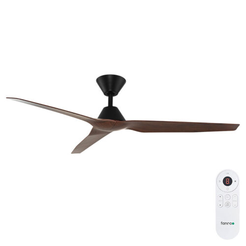 Fanco Infinity-ID DC Ceiling Fan 64-inch Black Motor with Spotted Gum Blades