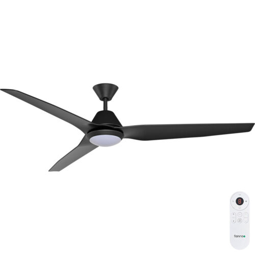 Fanco Infinity-ID DC Ceiling Fan 64-inch with LED Light Black Motor with Black Blades