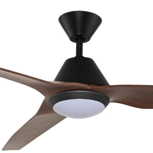 Fanco Infinity-ID DC Ceiling Fan 64-inch with LED Light Black with Spotted Gum Motor