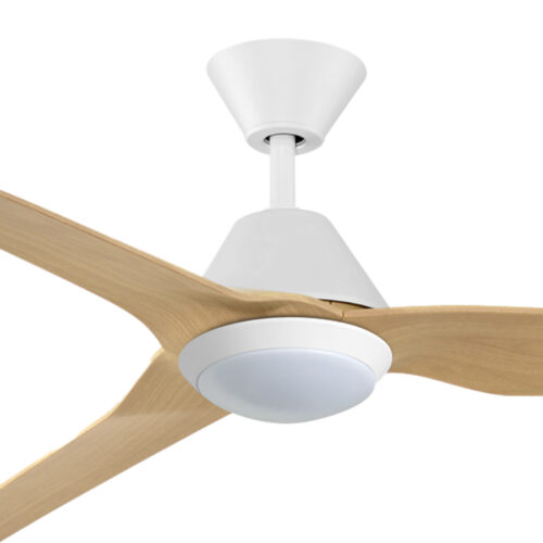 Fanco Infinity-ID DC Ceiling Fan 64-inch with LED Light White with Beechwood Motor