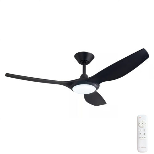 Delta DC 52" Ceiling Fan by Three Sixty with LED Light in Black