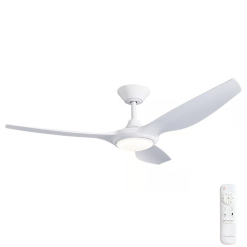Delta DC 52" Ceiling Fan by Three Sixty with LED Light in White