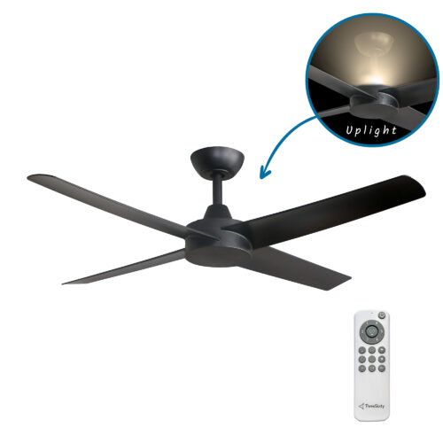 Ambience Uplight DC Ceiling Fan by Three Sixty - Black 48"
