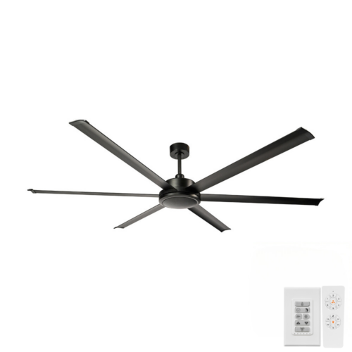 Brilliant Colossus DC Ceiling Fan 84" Matt Black with Remote and Wall Control
