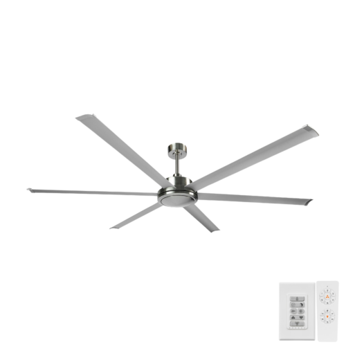 Brilliant Colossus DC Ceiling Fan 84" Satin Nickel with Remote and Wall Control