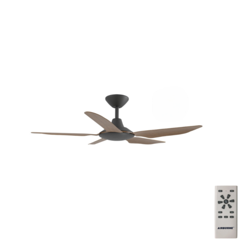 Calibo Storm DC 42" Ceiling Fan with Black Motor Koa Blades with Remote