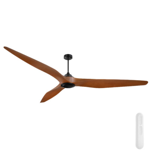 Century DC Ceiling Fan by Mercator - Black with Dark Timber Blades 100"