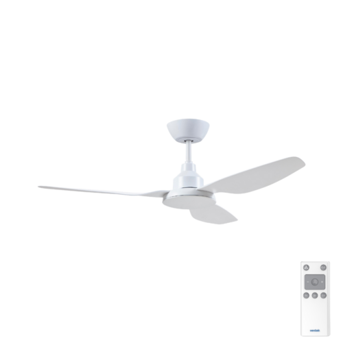 Ventair Glacier DC 3-blade Ceiling Fan with Remote 48-inch White Motor