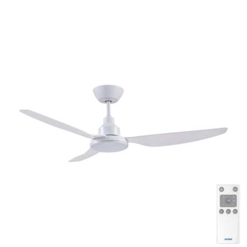 Ventair Glacier DC 3-blade Ceiling Fan with LED Light and Remote 52-inch White