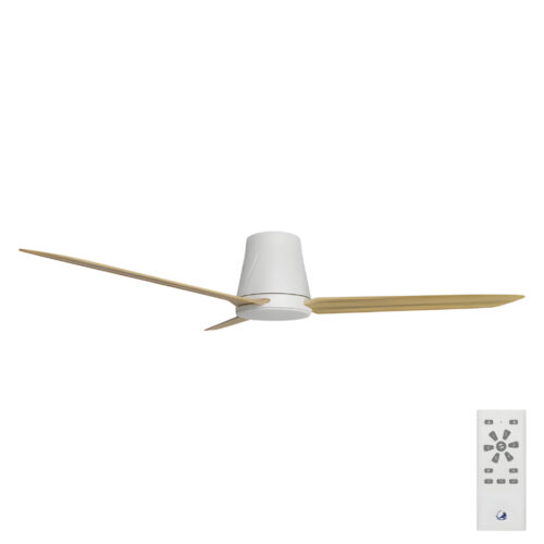 Airborne/Calibo Profile DC Low Profile Ceiling Fan 50" White Bamboo with Remote